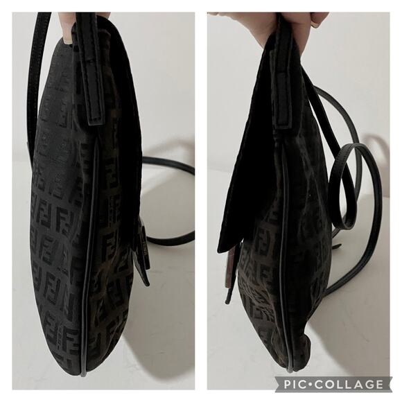 Fendi FF Logo Small Zucca Zucchino Monogram Canvas Crossbody Bag Purse - Picture 3 of 13